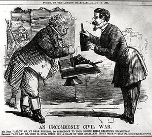 一场罕见的内战，来自Punch，或伦敦Charivari，1860年3月10日 作者 英语学校